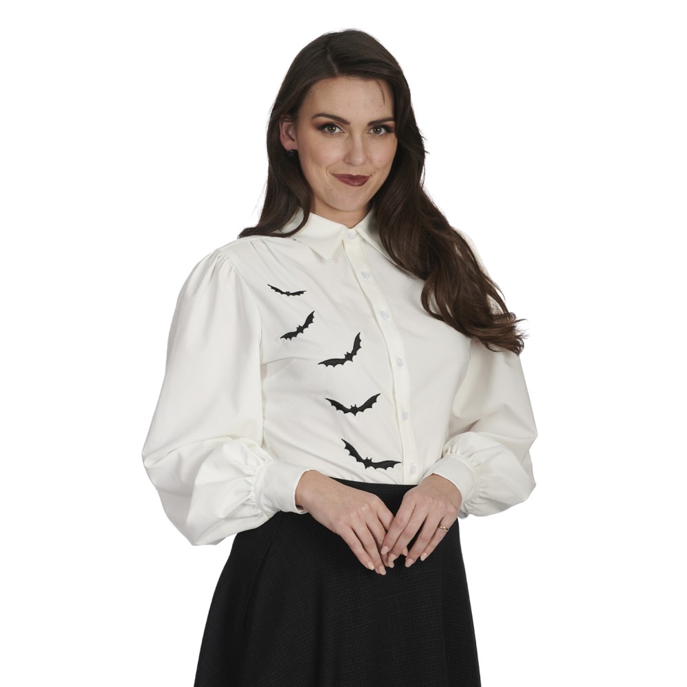 Banned - Night Bat Bluse - Weiß